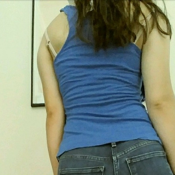 Blue Layered Ruffle Tank Top - Picture 5 of 7